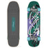 Top and bottom views of Loaded Bolsa II (Jazz Graphic) skateboard complete with Carver C7 trucks and Orangatang Love Handles wheels.