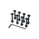 Set of black bolts with an accompanying hex key