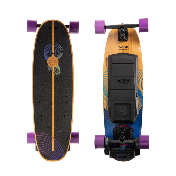 Evolve Onirique electric longboard skateboard collab with Loaded Boards