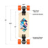 Loaded Fathom (Strata graphic) longboard skateboard complete with Orangatang Dad Bods (80a, orange) - setup infographic