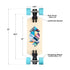 Loaded Fathom (Strata graphic) longboard skateboard complete with Orangatang Dad Bods (77a, blue) - setup infographic