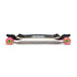 Loaded Fathom (Strata graphic) longboard skateboard complete with Orangatang Bee's Knees (83a, pink) - profile view