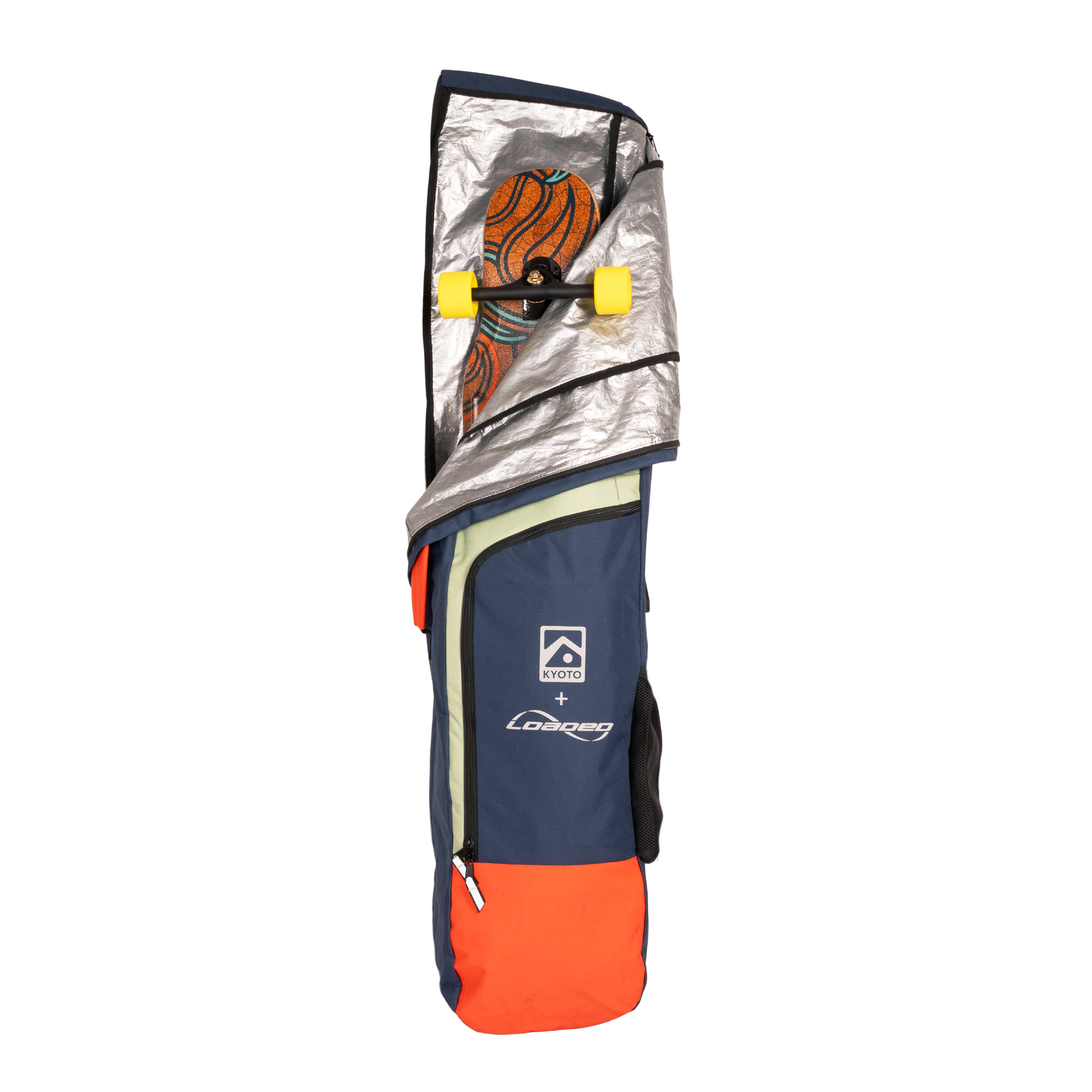 Loaded x Kyoto Long Base Collab Board Bag (Deep Drift) with Loaded Tarab II longboard