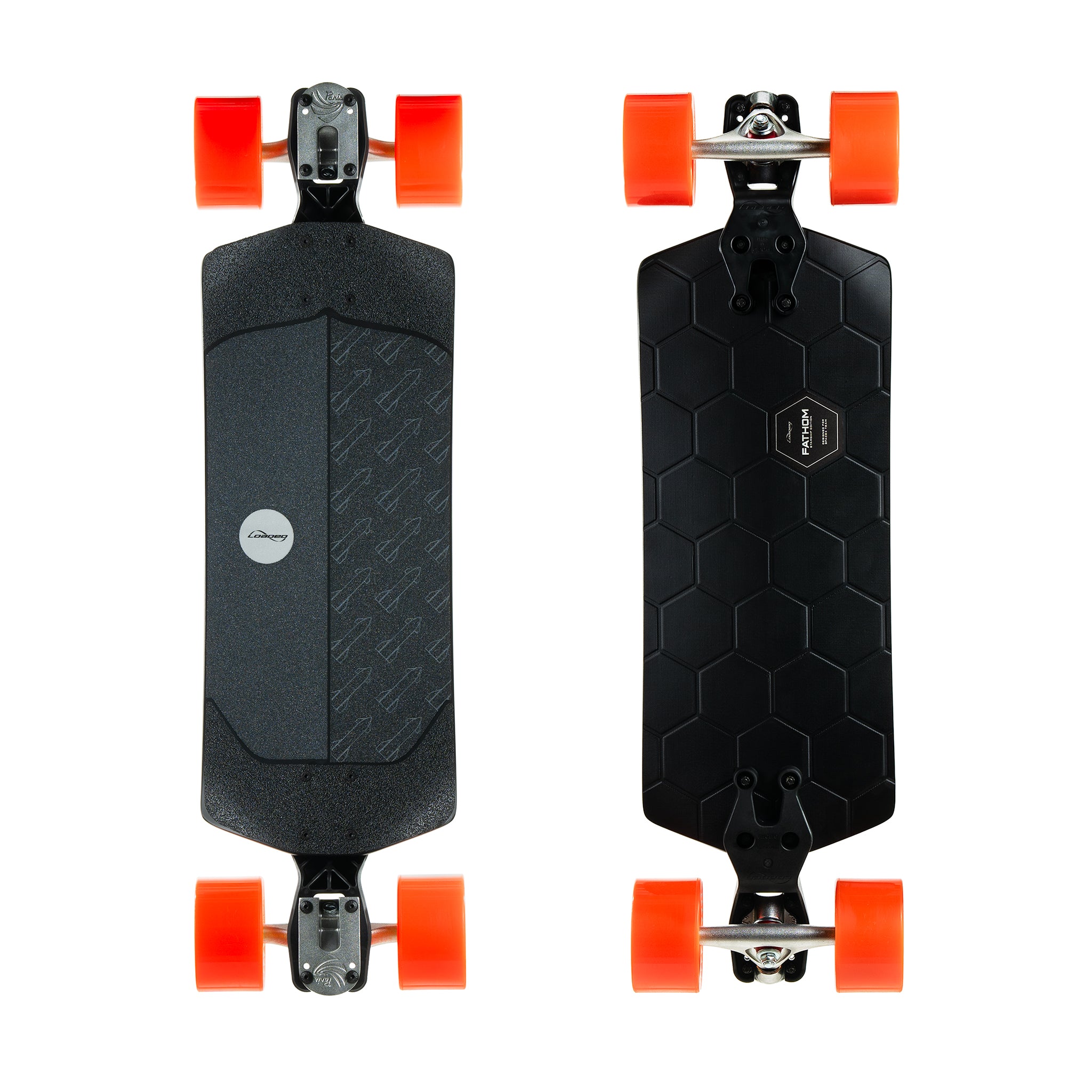 Loaded Fathom Starship Edition complete longboard skateboard with Orangatang 105mm Dad Bod (80a)