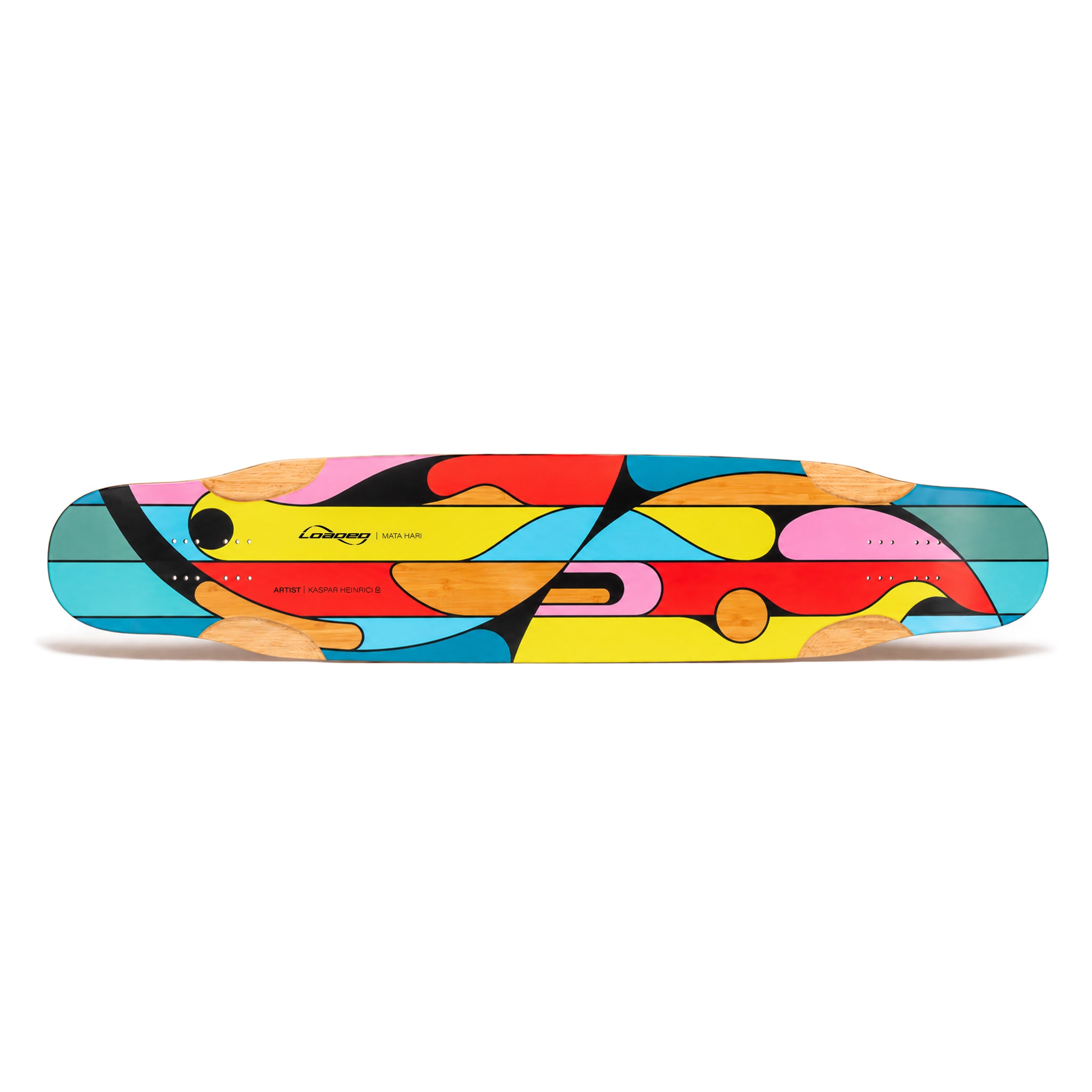 Loaded Mata Hari (Artist Series: Kaspar Heinrici graphic) longboard skateboard deck (bottom)