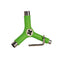 Green three-way tool with metal ends and a handle.