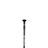 A black hiking pole with decorative patterns.