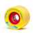 A yellow skateboard wheel with a red core and the text 'the kilmer' on it.