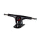 Black skateboard truck with silver axles