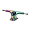 Colorful skateboard truck with a metallic finish