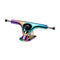 Rainbow-colored skateboard truck