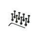 Set of black bolts and an Allen wrench