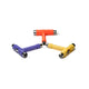 Three colorful wrench tools in purple, orange, and yellow arranged in a triangular formation.